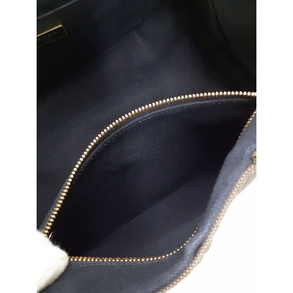 Prada Canapa Convertible Tote Bag khaki canvas Brown Green - Picture 5 of 9